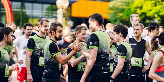 Das NRW Uni-Laufcup-Team der TU Dortmund beim Campuslauf 
