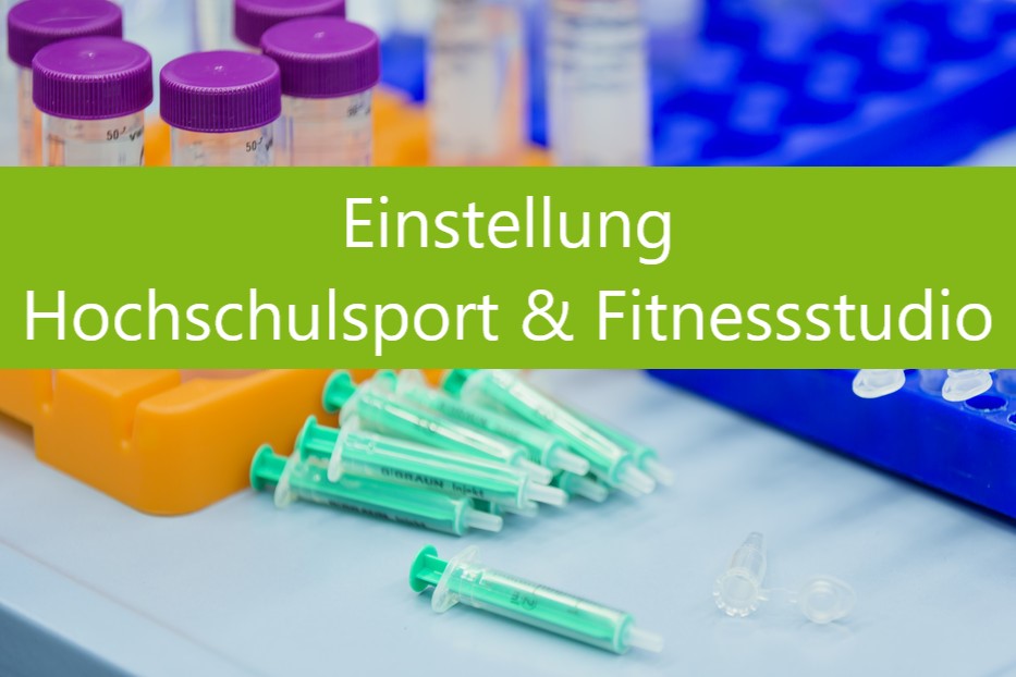 Titelbild Corona Einstellung Hochschulsport und Fitnessstudio (Corona)